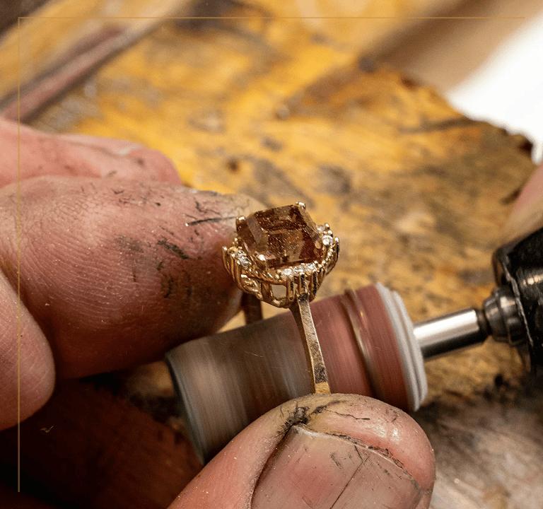 Craftsman working on a gold ring