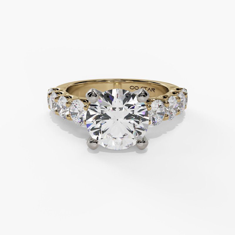 Gold ring with large diamond center