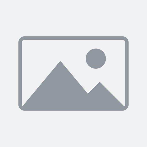 This graphic element signifies a "No photo" thumbnail, denoting the absence or unavailability of images in the gallery or album. It serves as a flat picture placeholder symbol designed for app, website, or user interface applications, presented in a vector illustration format.